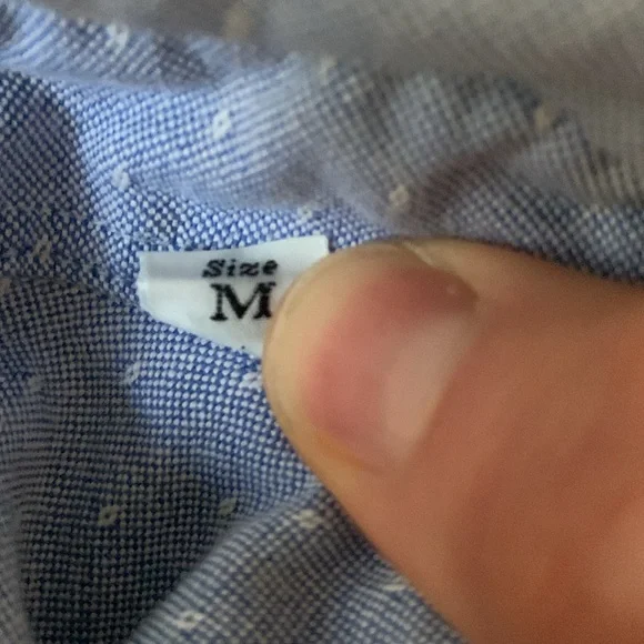 Brooklyn Tailors Blue and White Button-Down Shirt, Slim Medium - Picture 3 of 10